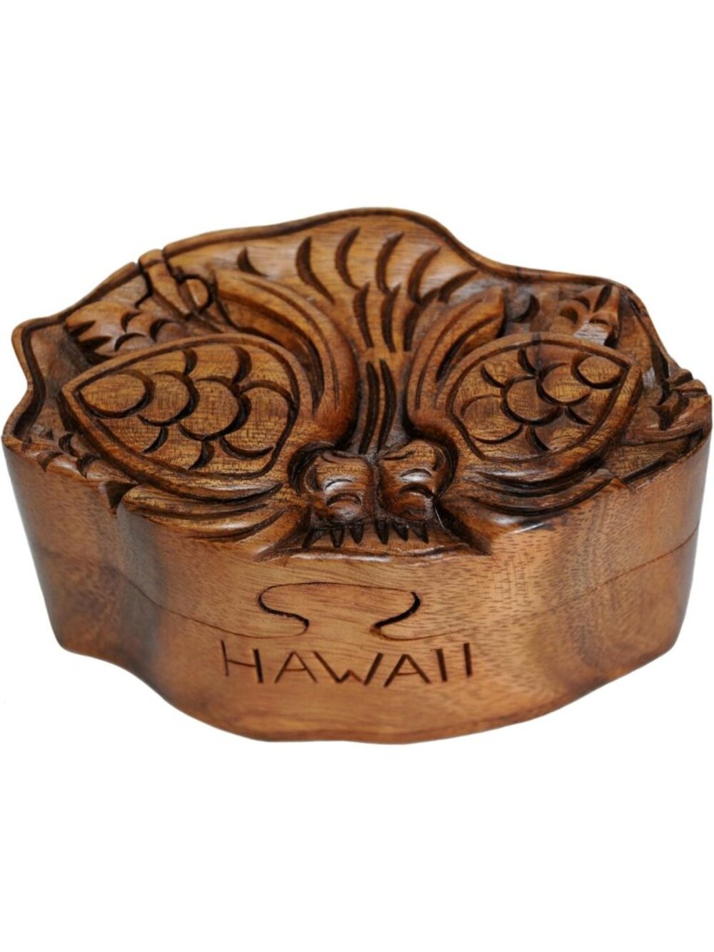 Hand-Carved Wooden Hawaiian Sea Turtle Jewelry Box | Unique Home Decor & Gift